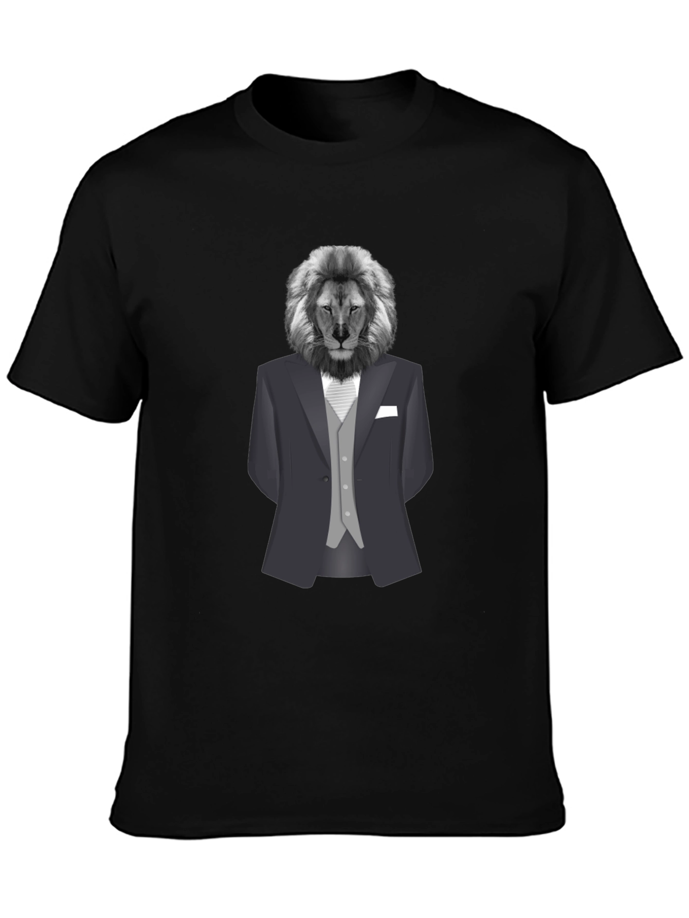 Lion in Suit Graphic Tee - Sophisticated Style