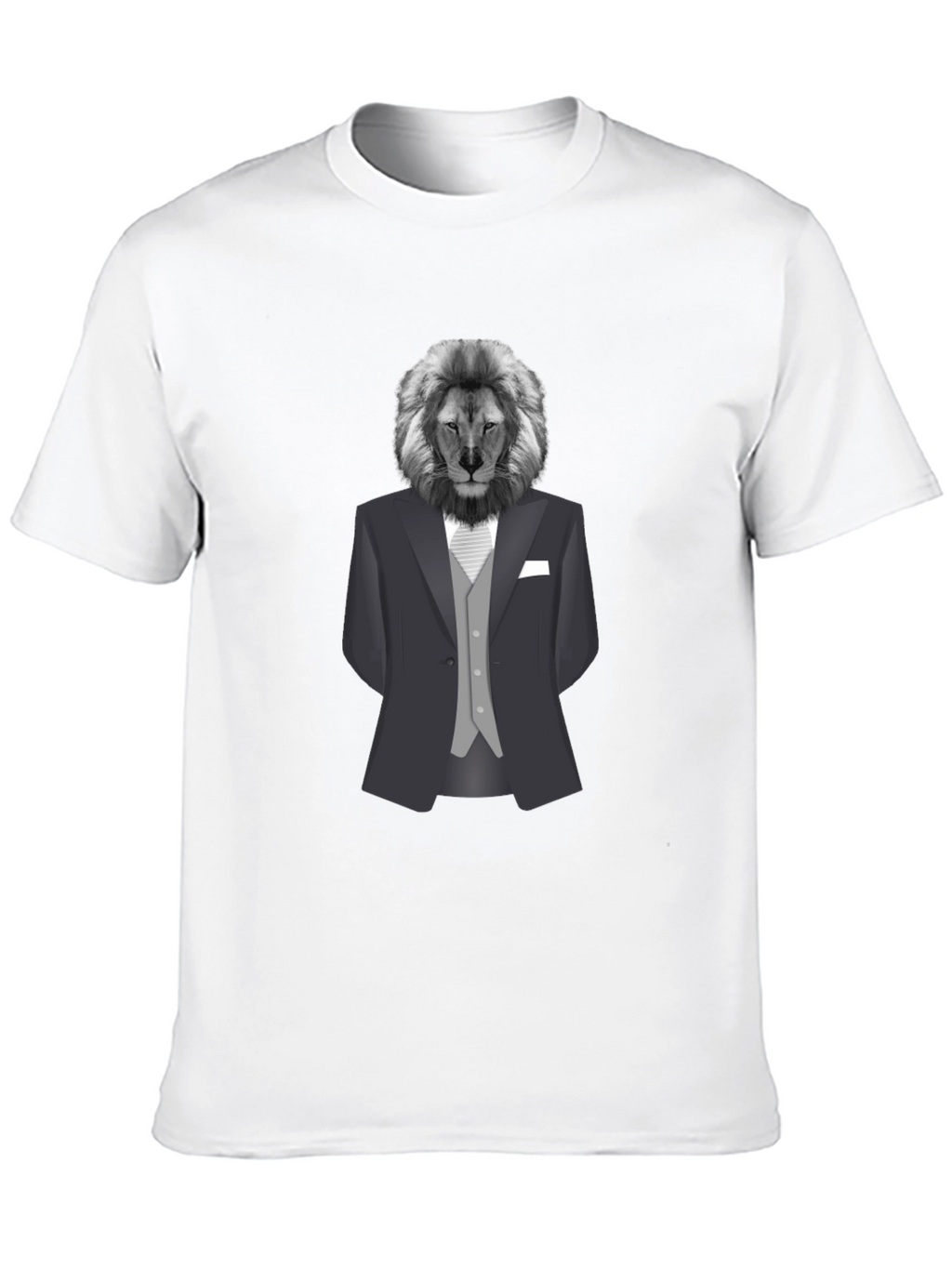 Lion in Suit Graphic Tee - Sophisticated Style