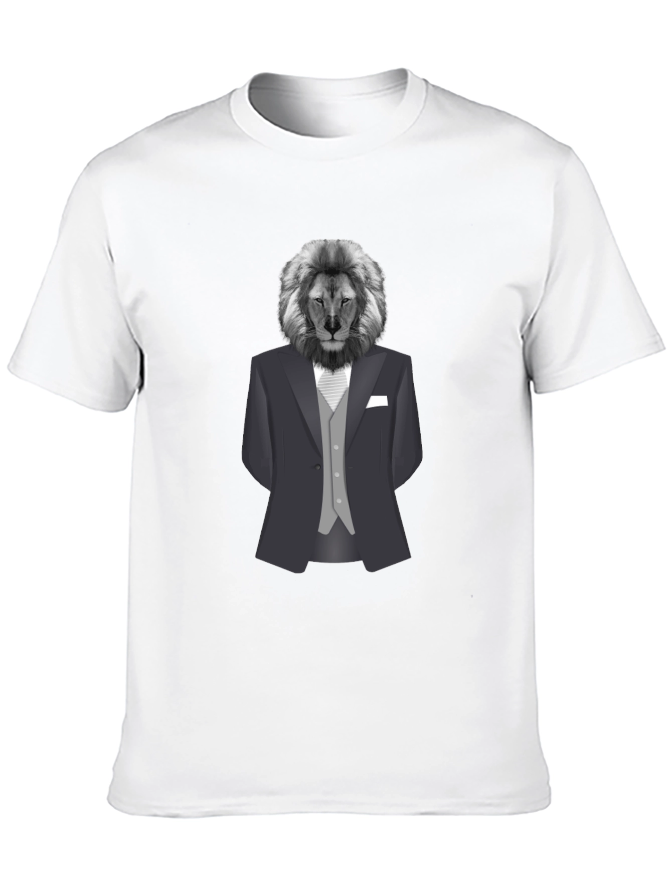 Lion in Suit Graphic Tee - Sophisticated Style