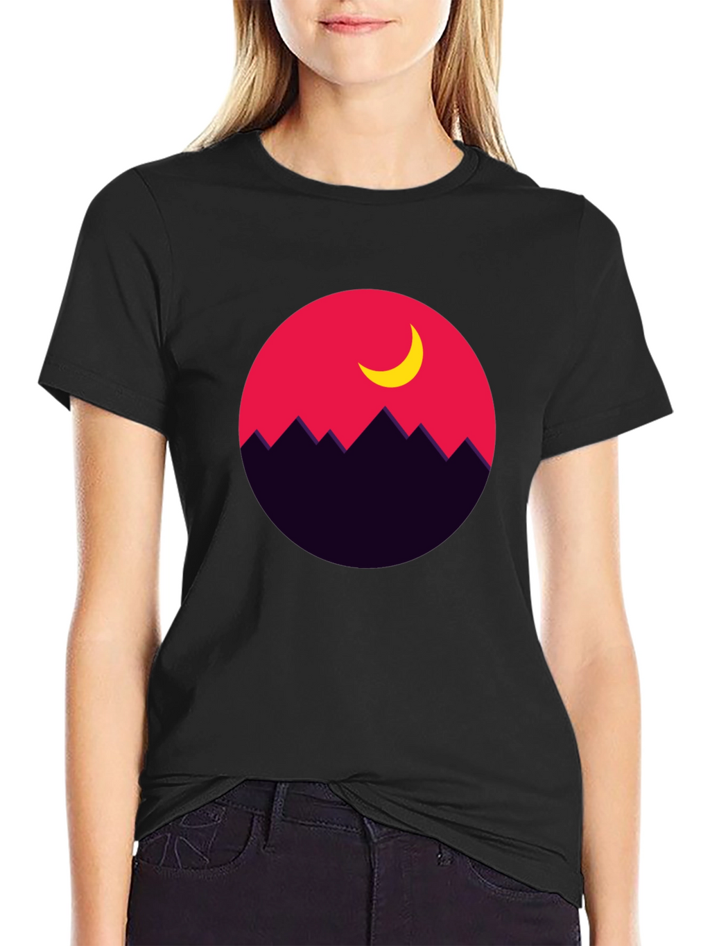 Mountain Moon Graphic Tee - Stylish Unisex T-Shirt