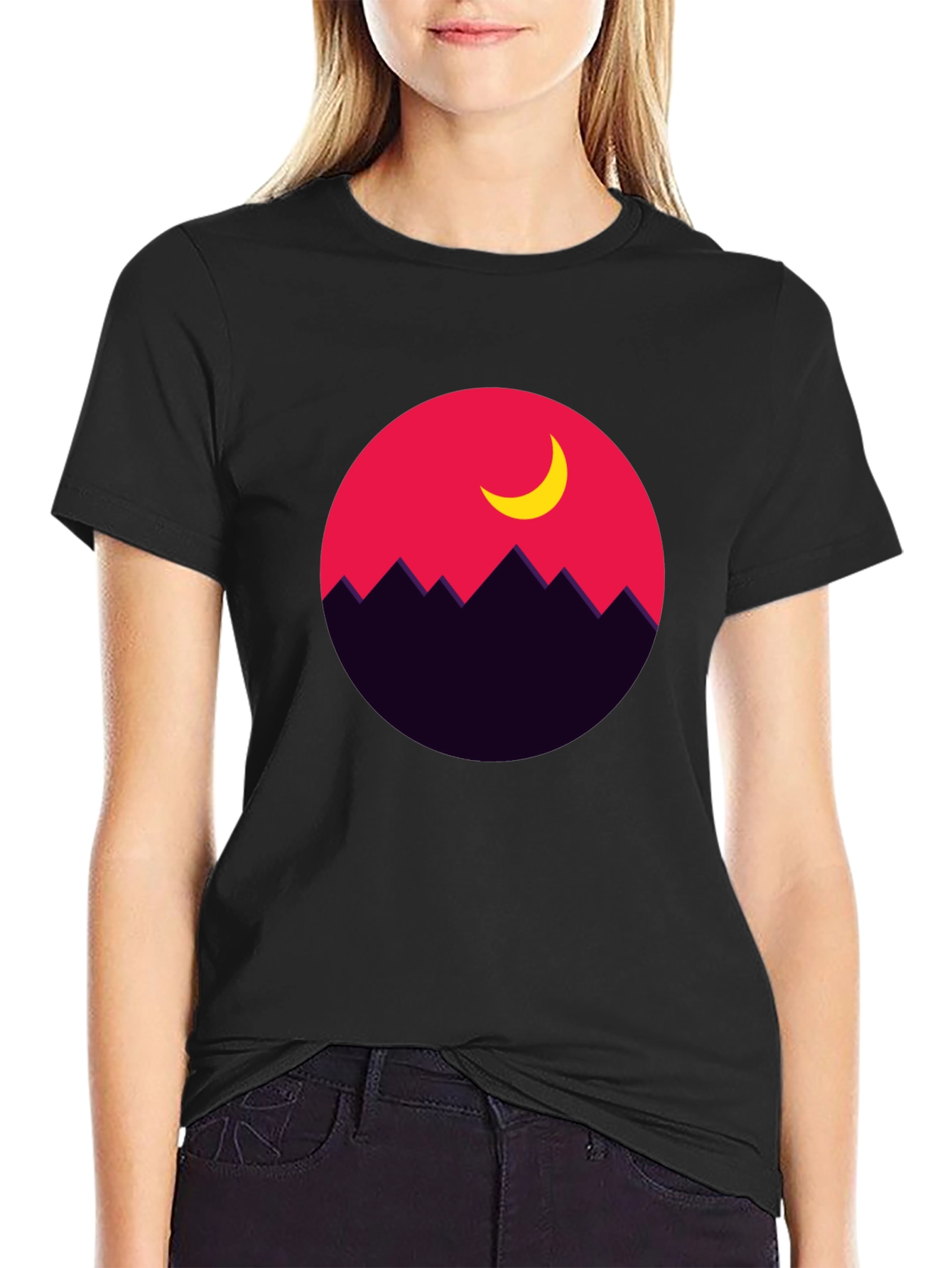 Mountain Moon Graphic Tee - Stylish Unisex T-Shirt