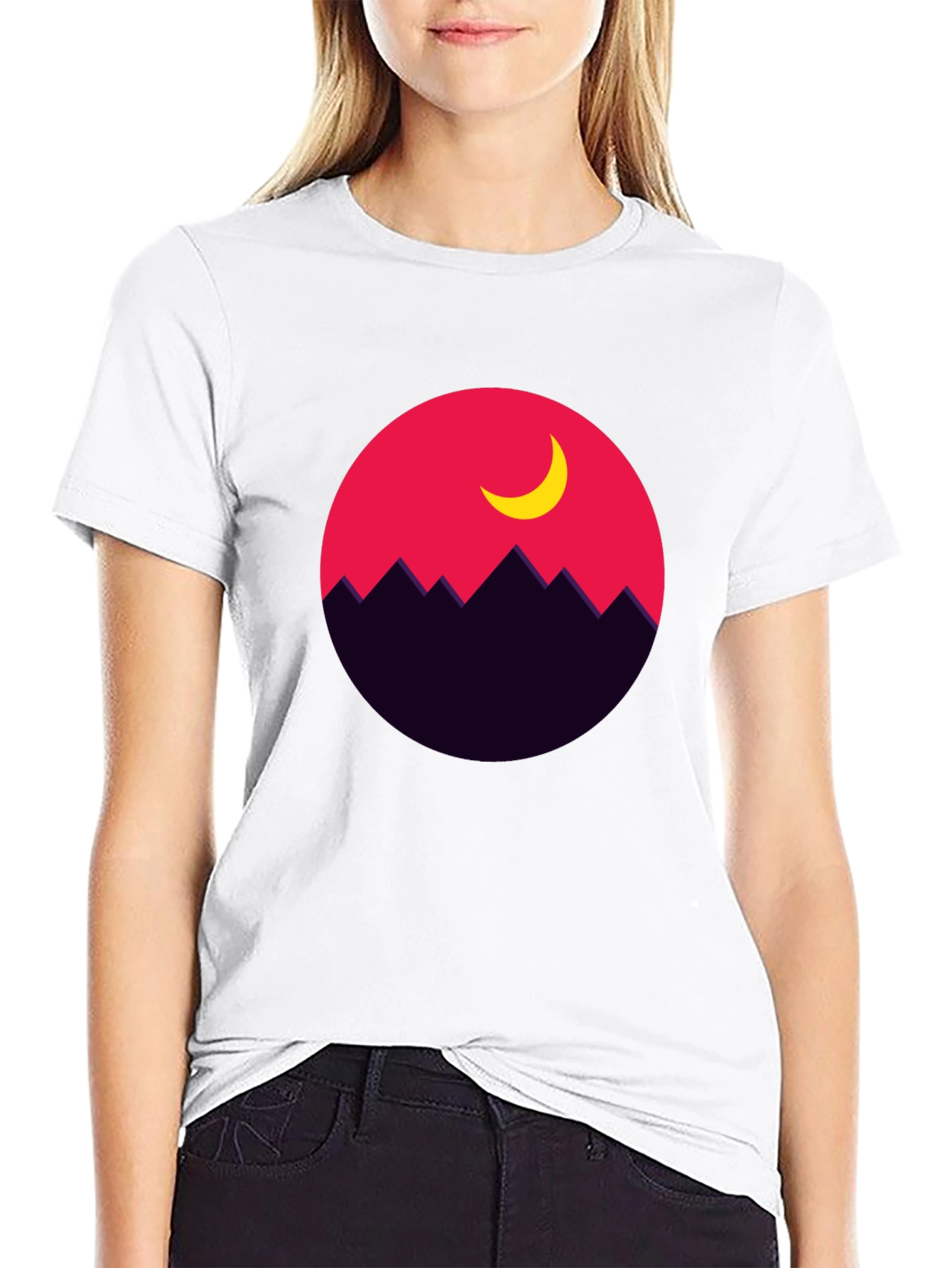 Mountain Moon Graphic Tee - Stylish Unisex T-Shirt