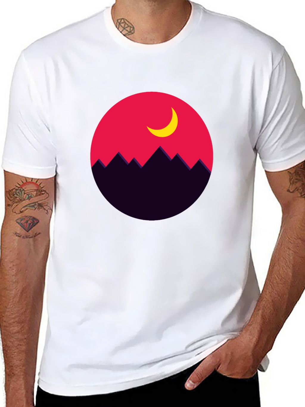 Mountain Moon Graphic Tee - Stylish Unisex T-Shirt