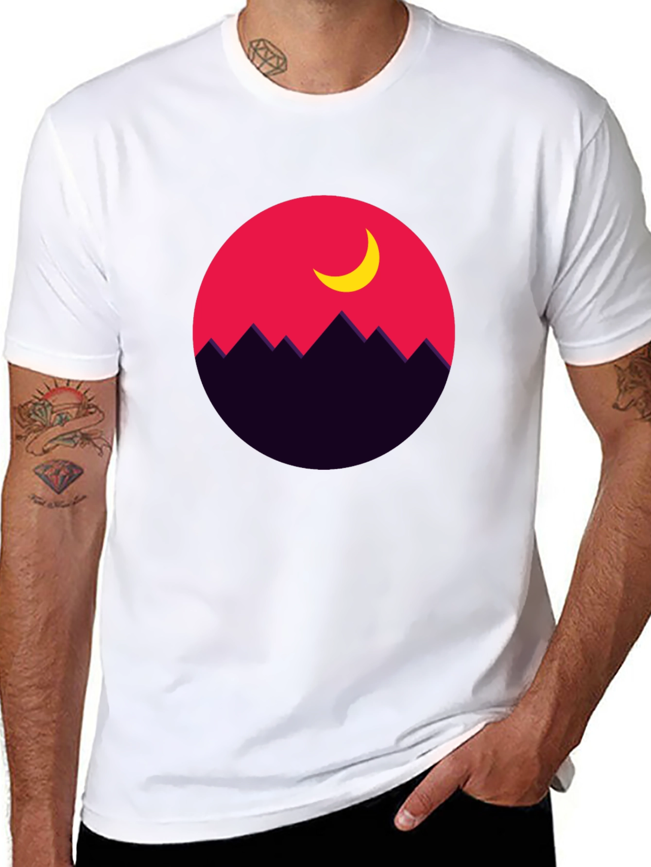 Mountain Moon Graphic Tee - Stylish Unisex T-Shirt
