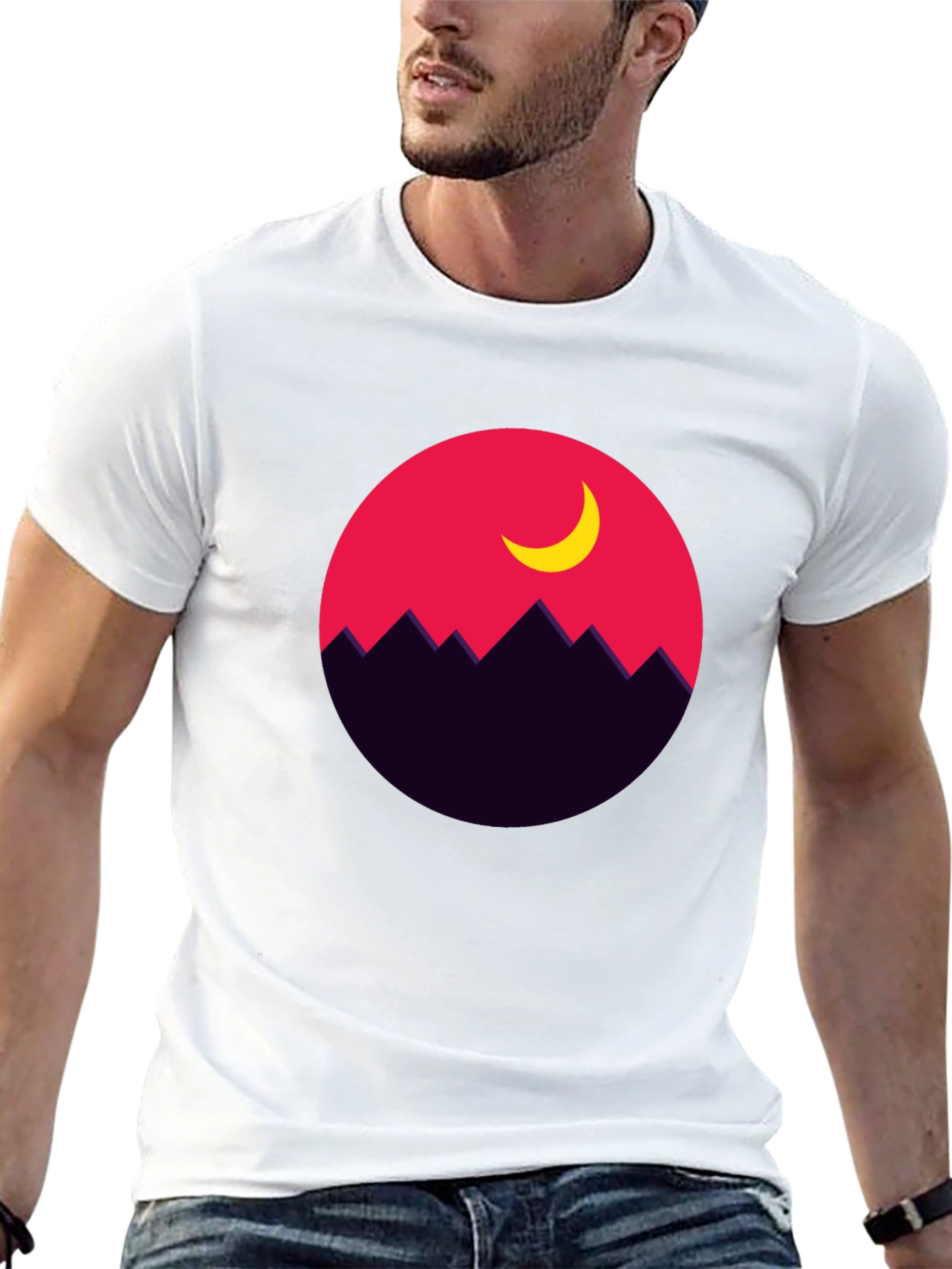 Mountain Moon Graphic Tee - Stylish Unisex T-Shirt