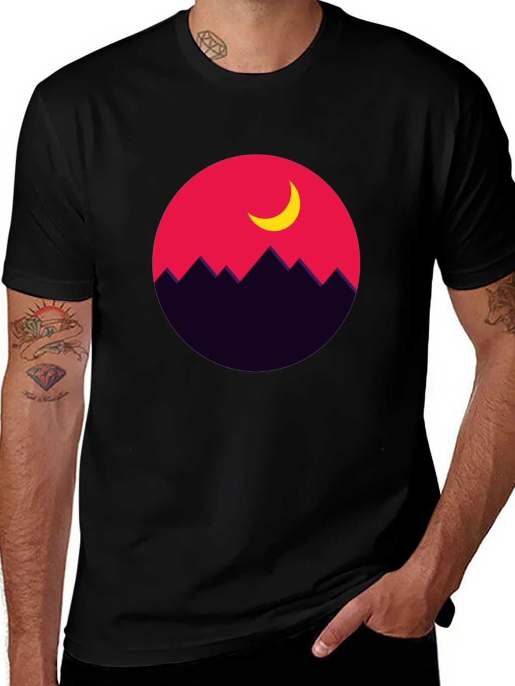 Mountain Moon Graphic Tee - Stylish Unisex T-Shirt