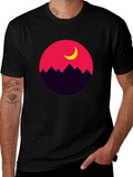 Mountain Moon Graphic Tee - Stylish Unisex T-Shirt