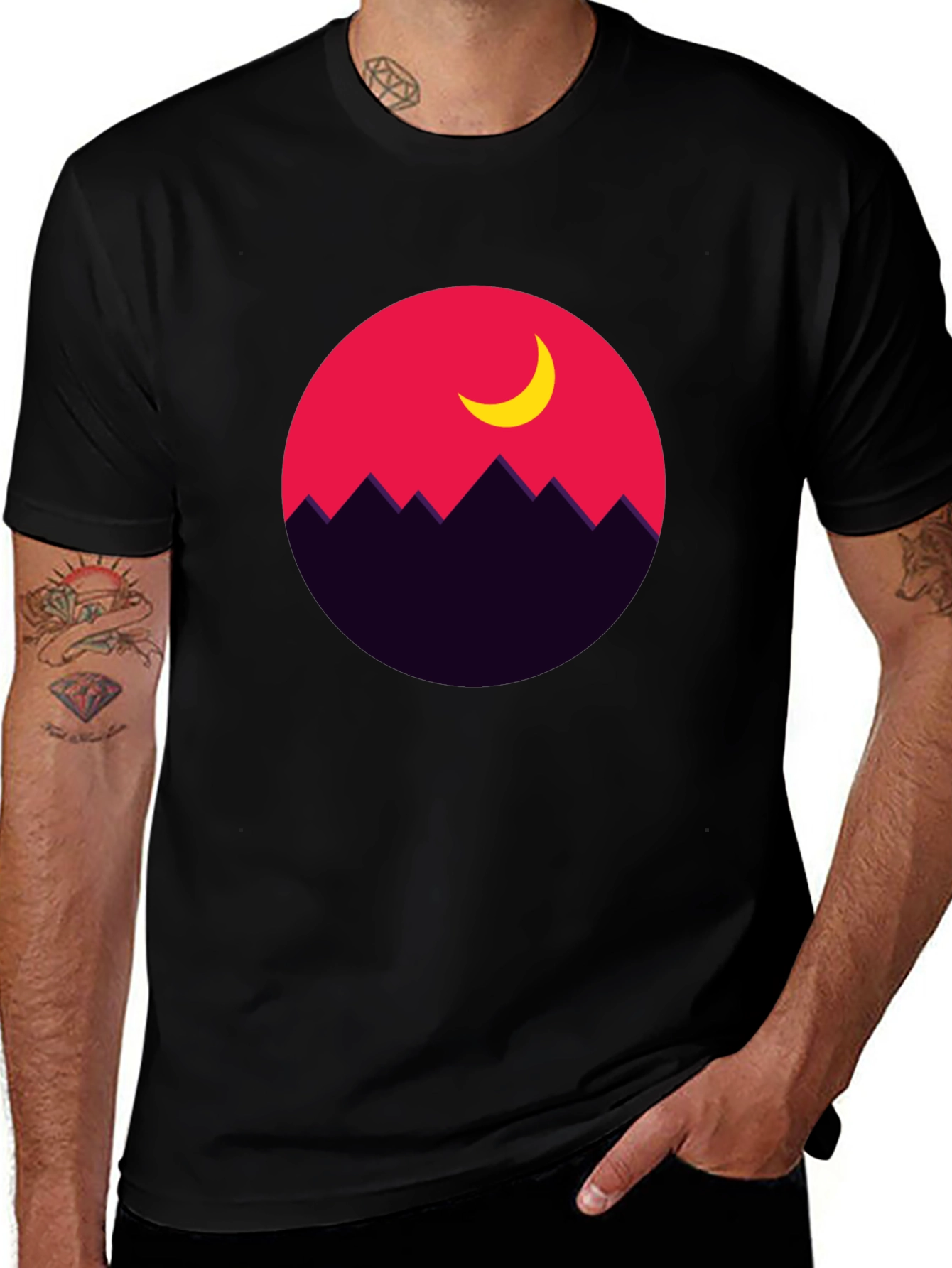 Mountain Moon Graphic Tee - Stylish Unisex T-Shirt
