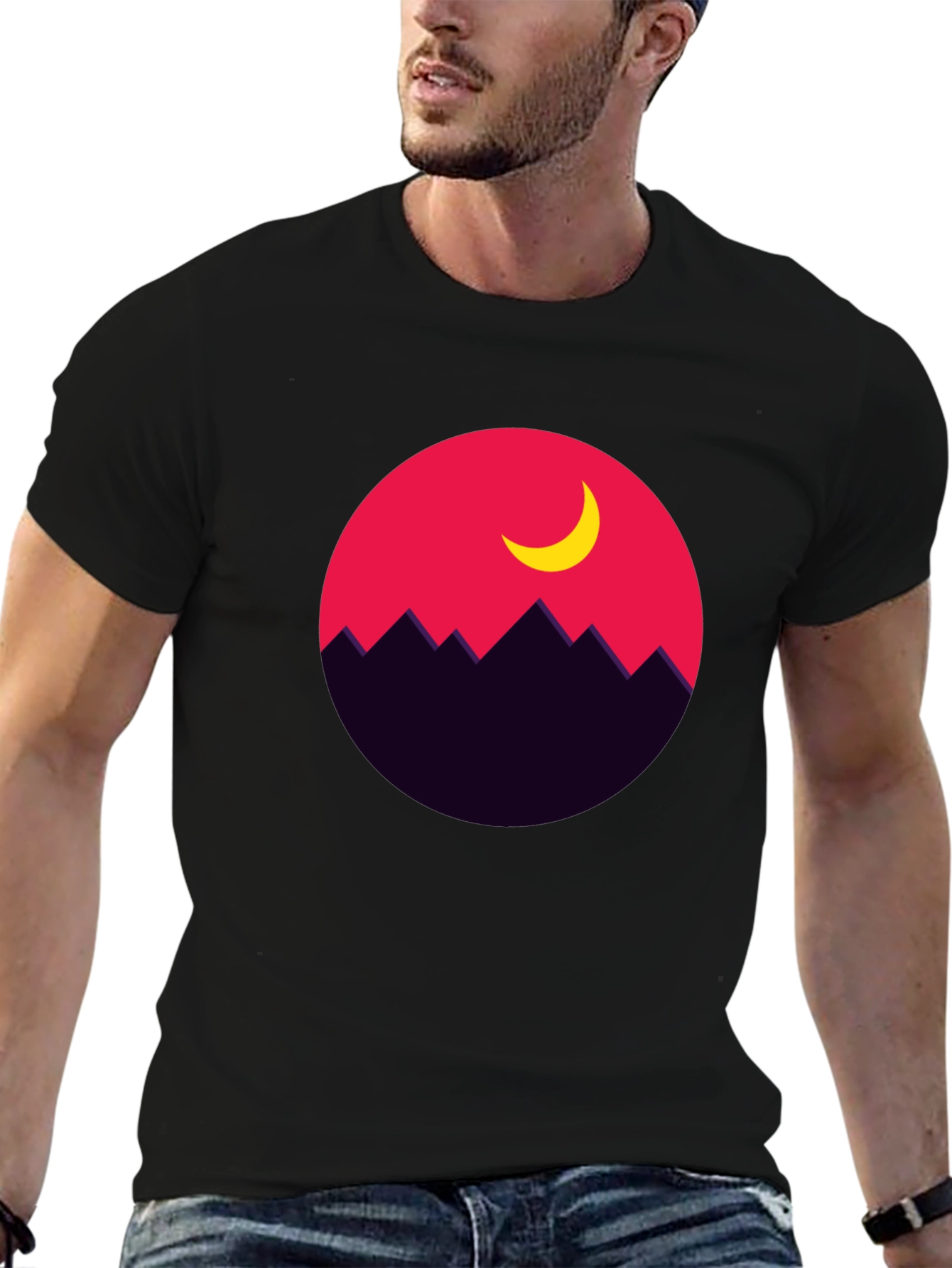 Mountain Moon Graphic Tee - Stylish Unisex T-Shirt