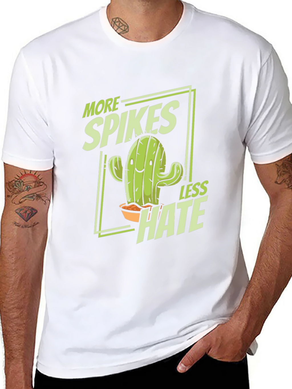 More Spikes Less Hate Black Graphic Tee