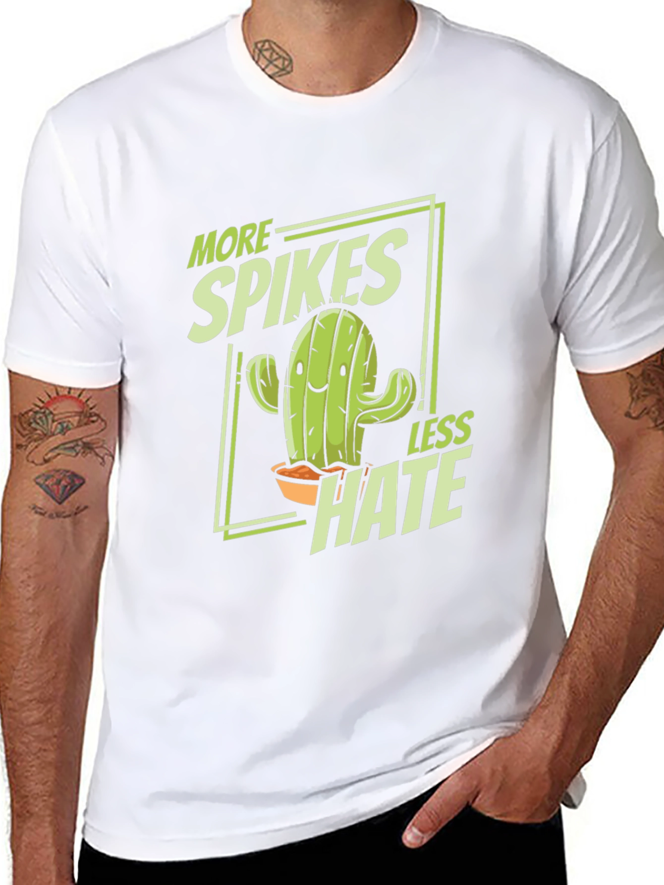 More Spikes Less Hate Black Graphic Tee