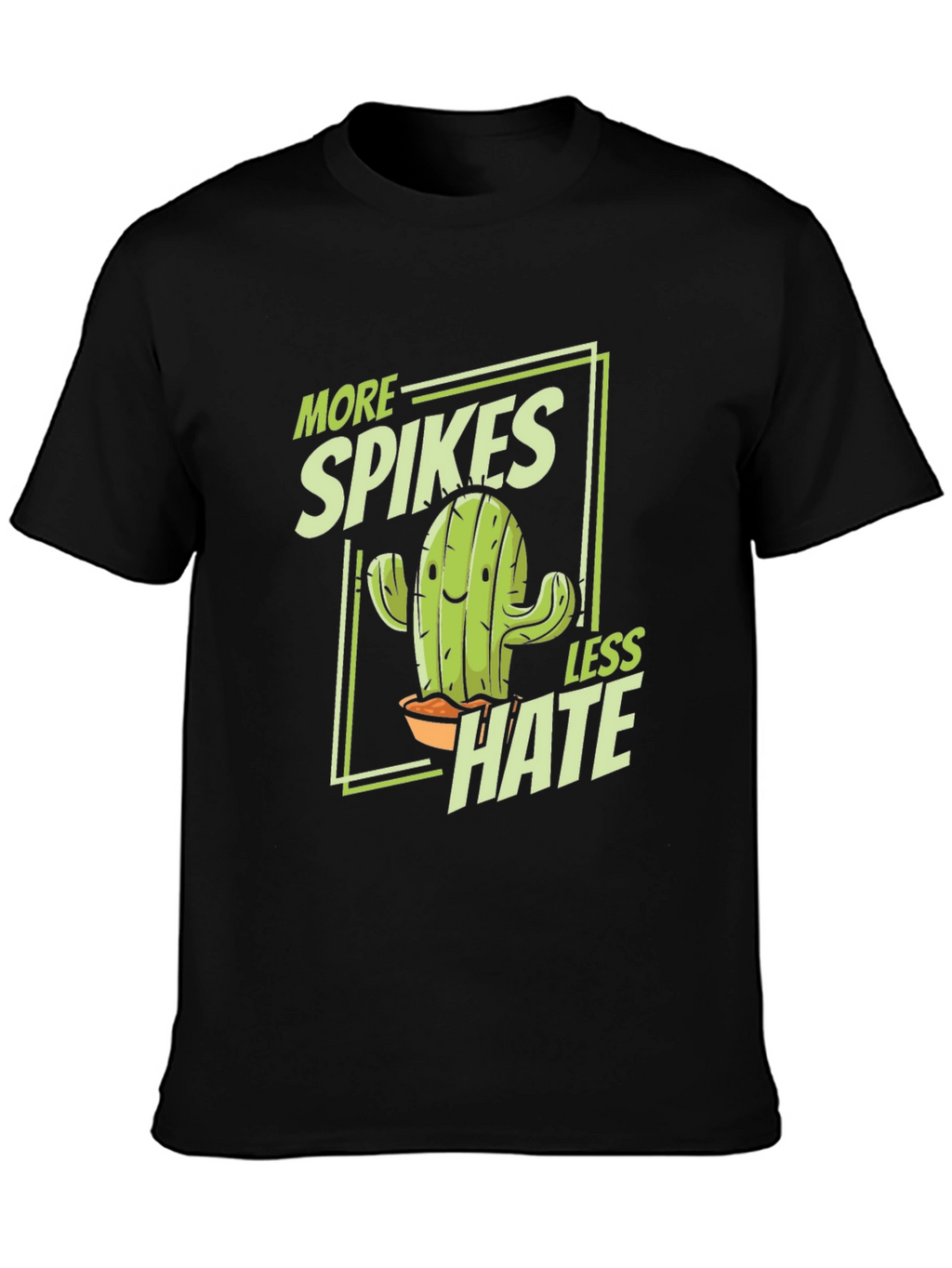 More Spikes Less Hate Black Graphic Tee