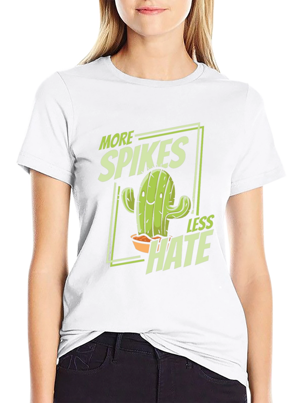 More Spikes Less Hate Black Graphic Tee