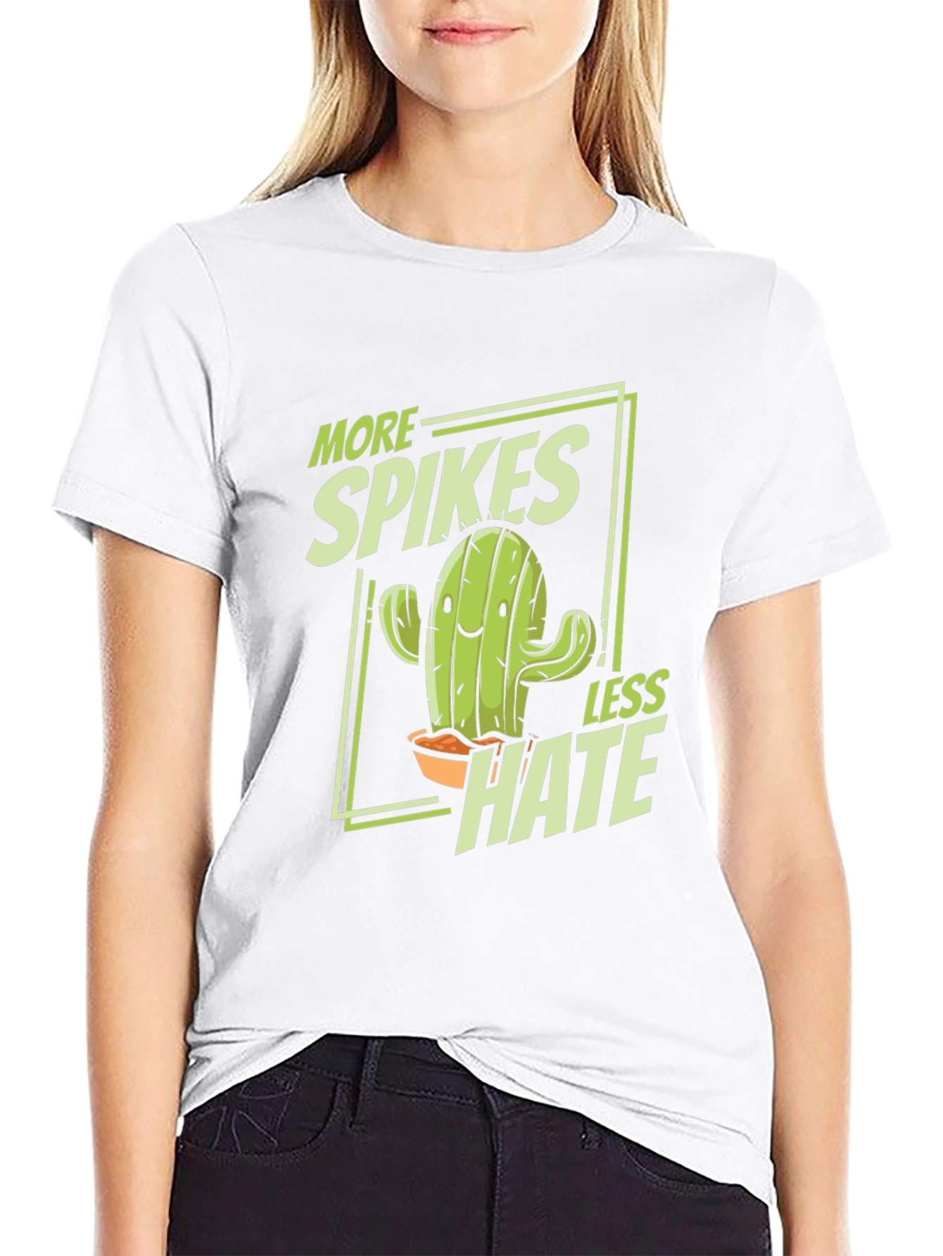 More Spikes Less Hate Black Graphic Tee