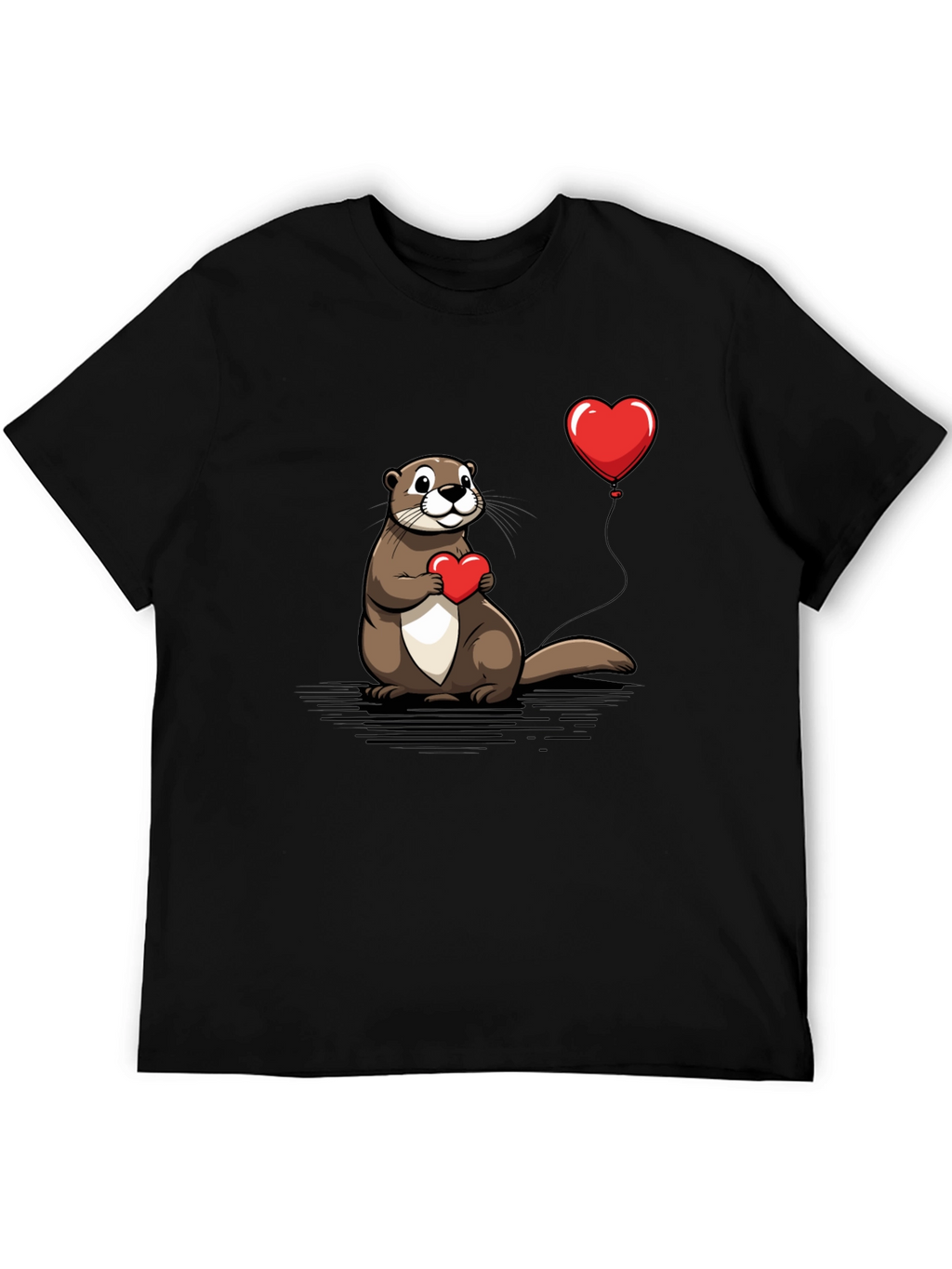Otter Love T-Shirt - Heart Balloon Graphic Tee