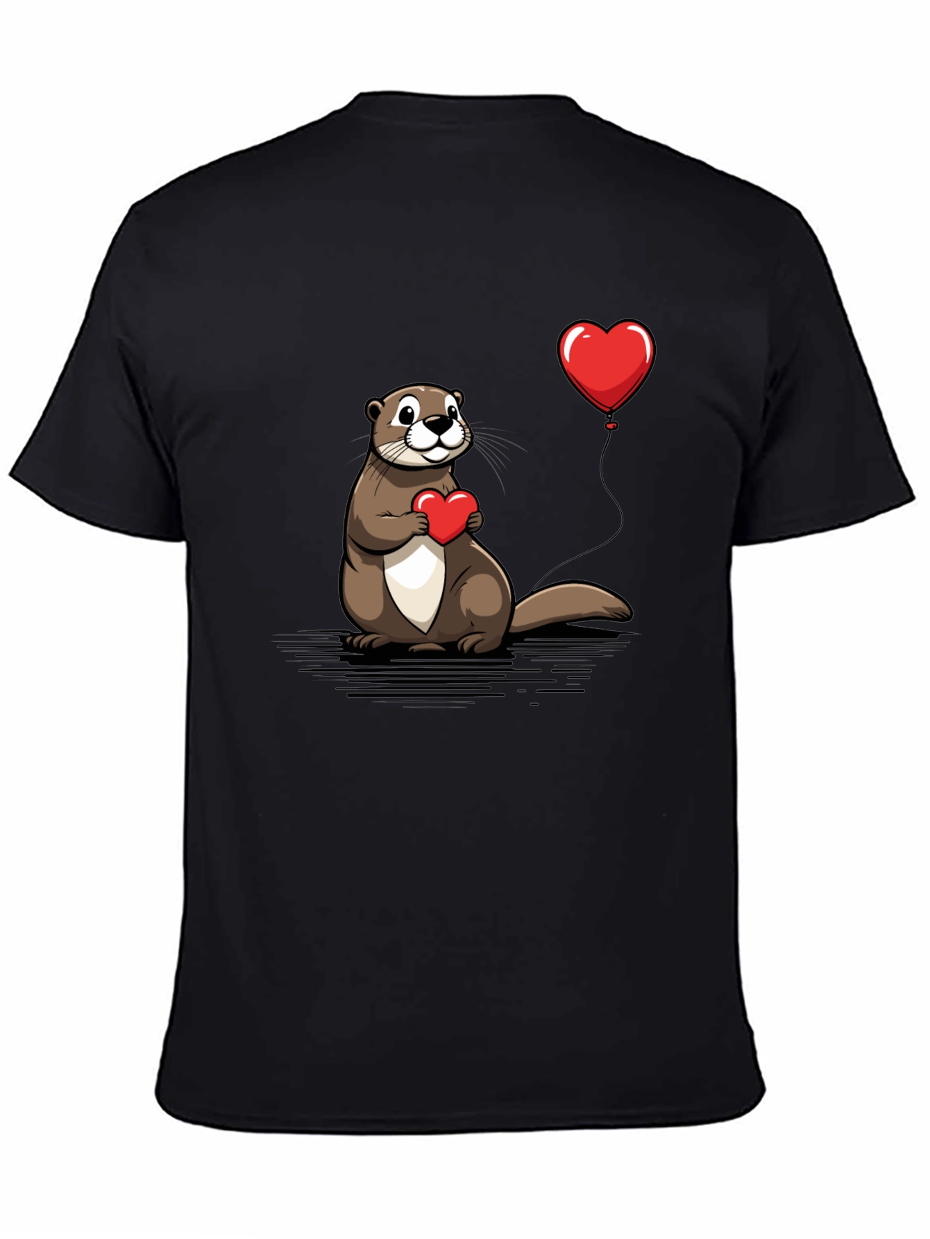 Otter Love T-Shirt - Heart Balloon Graphic Tee