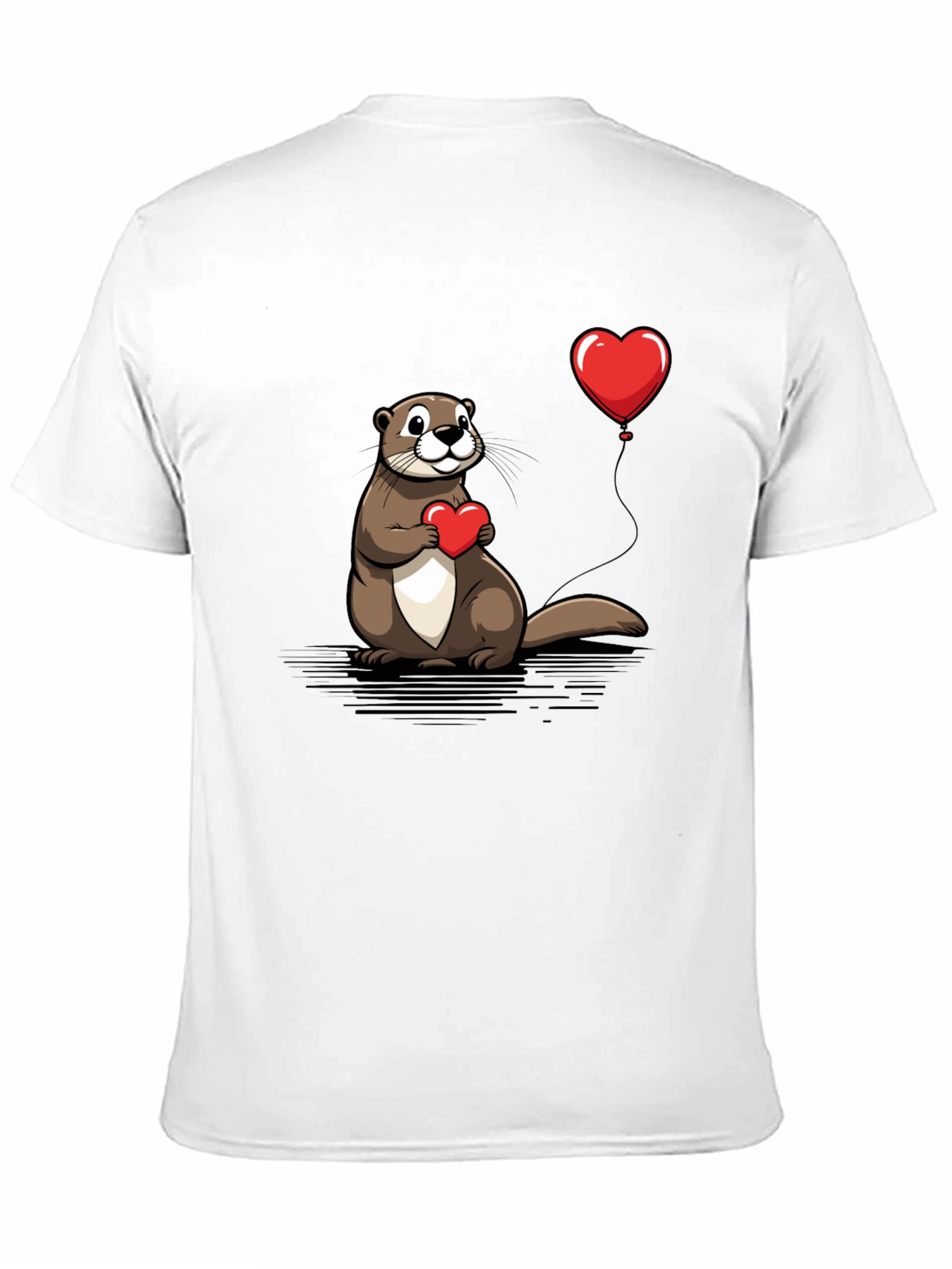 Otter Love T-Shirt - Heart Balloon Graphic Tee
