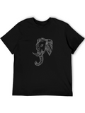 Elephant Graphic Print Black T-Shirt