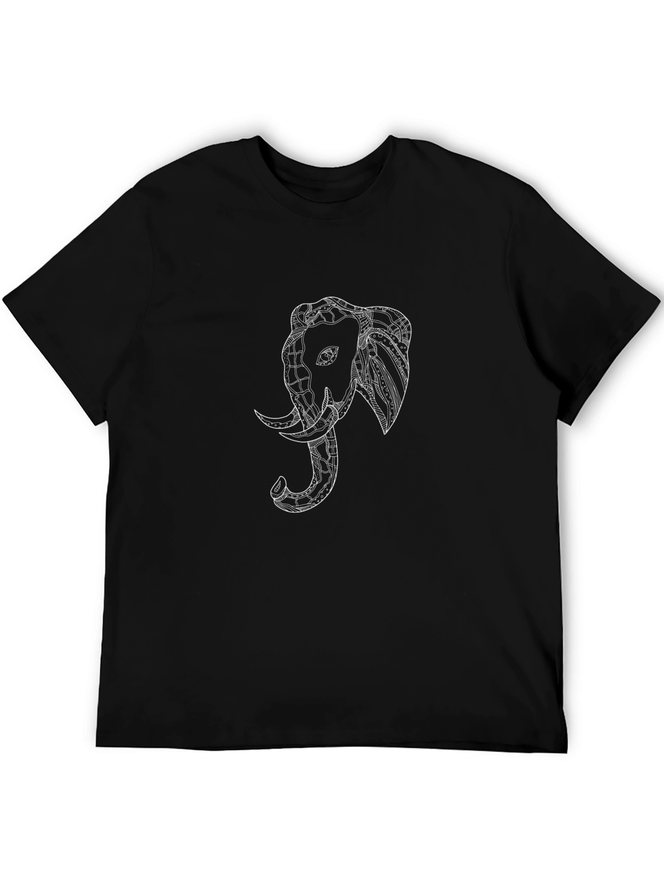 Elephant Graphic Print Black T-Shirt