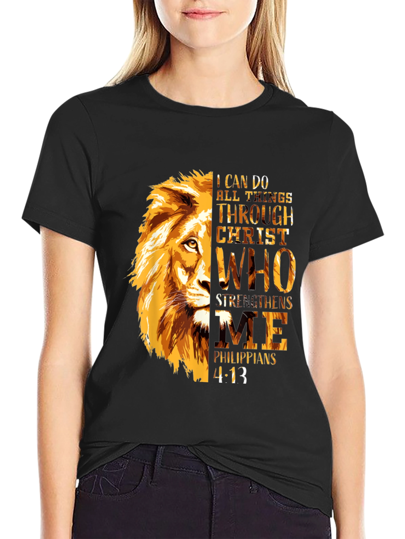 Faith Lion T-Shirt - Philippians 4:13