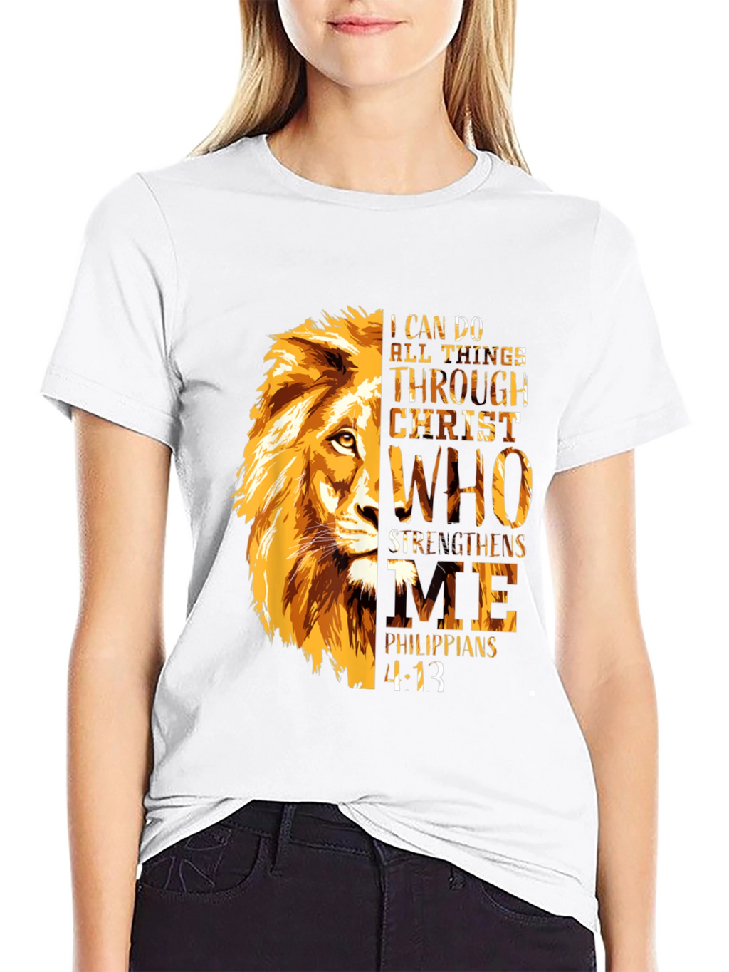 Faith Lion T-Shirt - Philippians 4:13