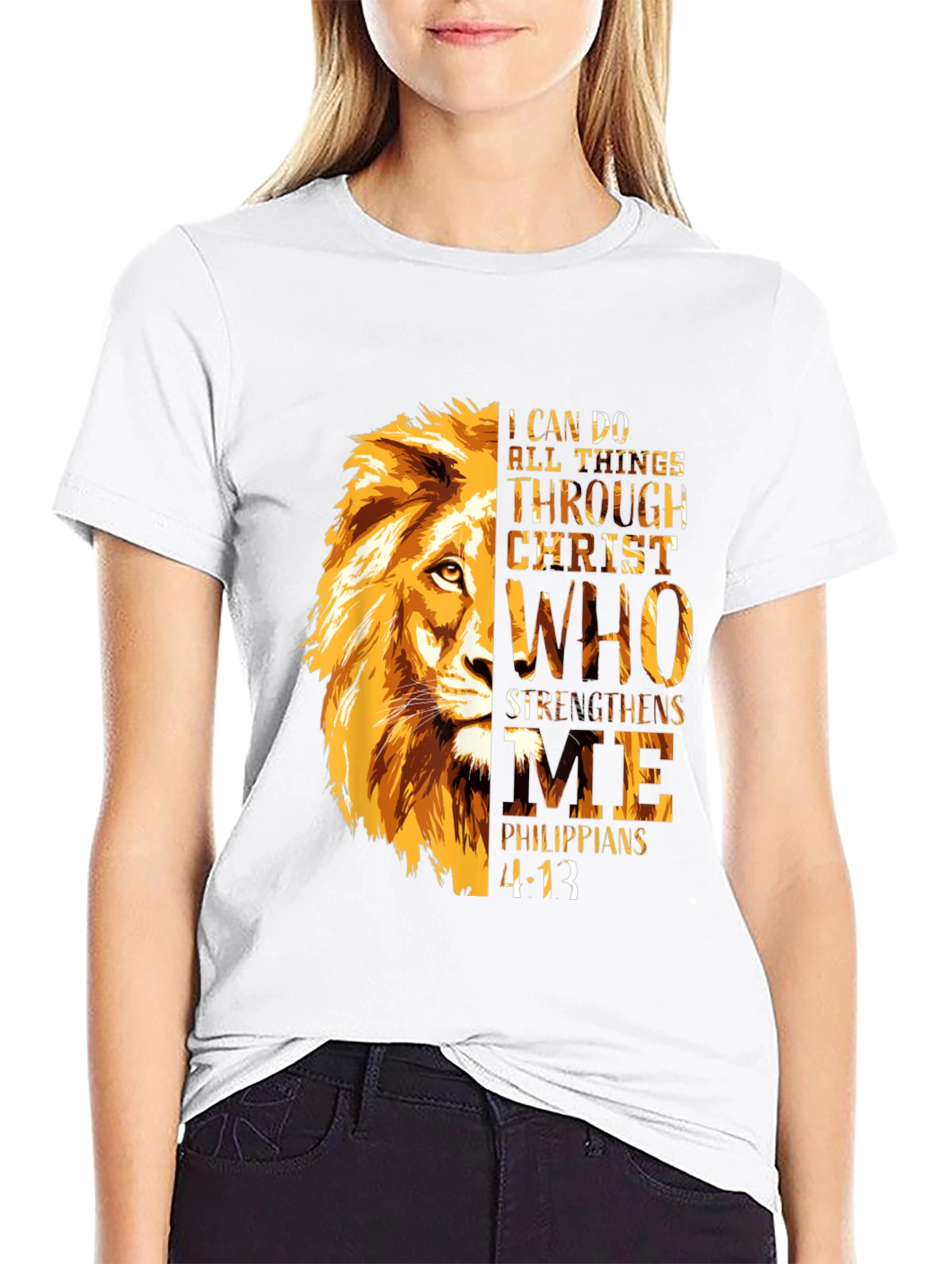 Faith Lion T-Shirt - Philippians 4:13