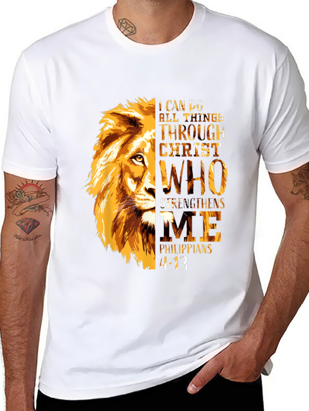 Faith Lion T-Shirt - Philippians 4:13