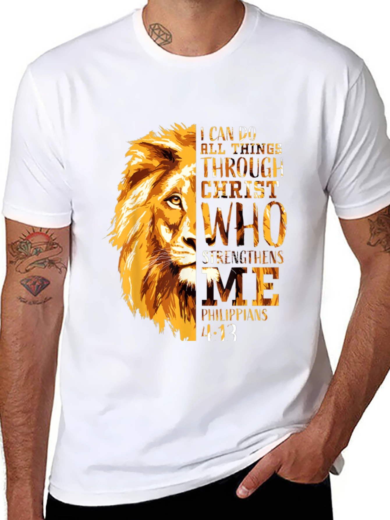 Faith Lion T-Shirt - Philippians 4:13