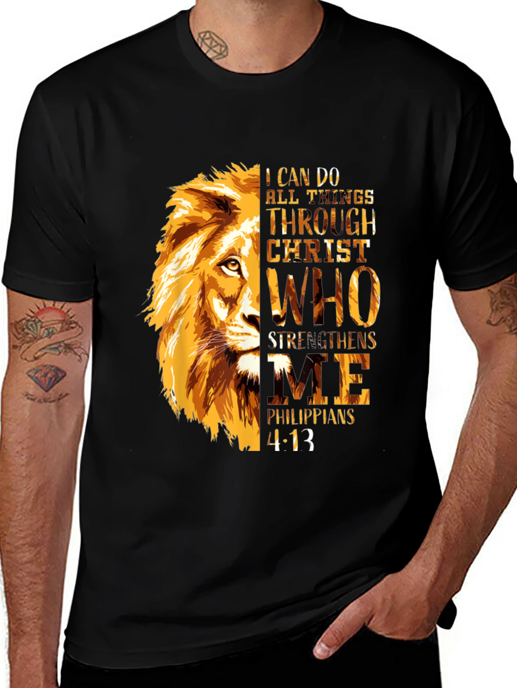 Faith Lion T-Shirt - Philippians 4:13