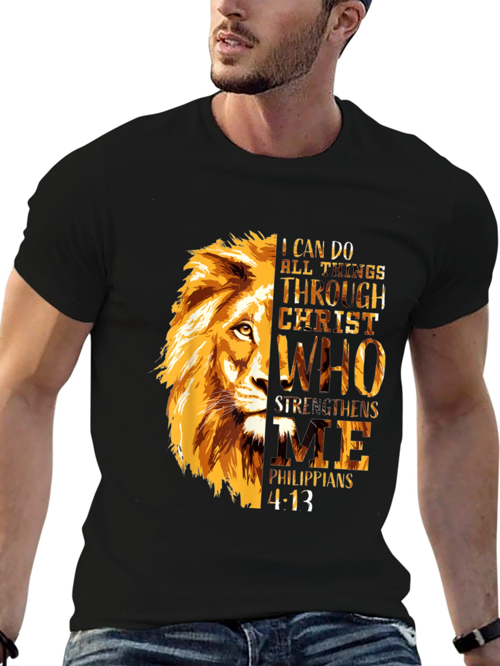 Faith Lion T-Shirt - Philippians 4:13