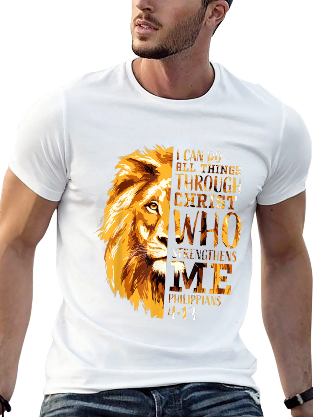 Faith Lion T-Shirt - Philippians 4:13