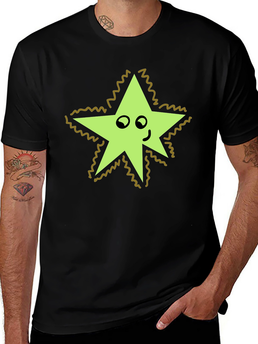 Star Character Black T-Shirt