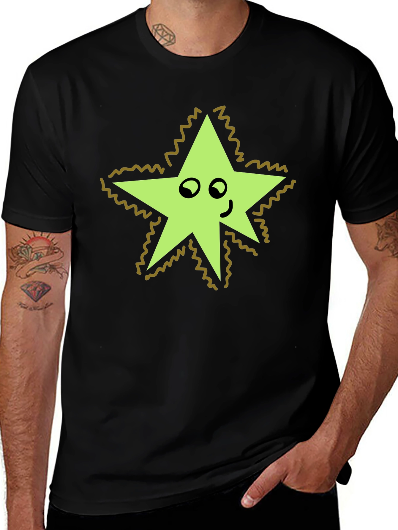 Star Character Black T-Shirt