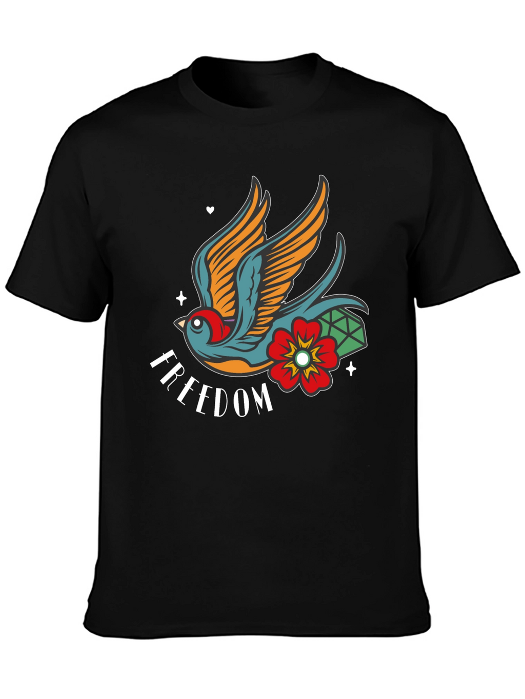 Freedom Bird Graphic Tee - Classic Tattoo Style