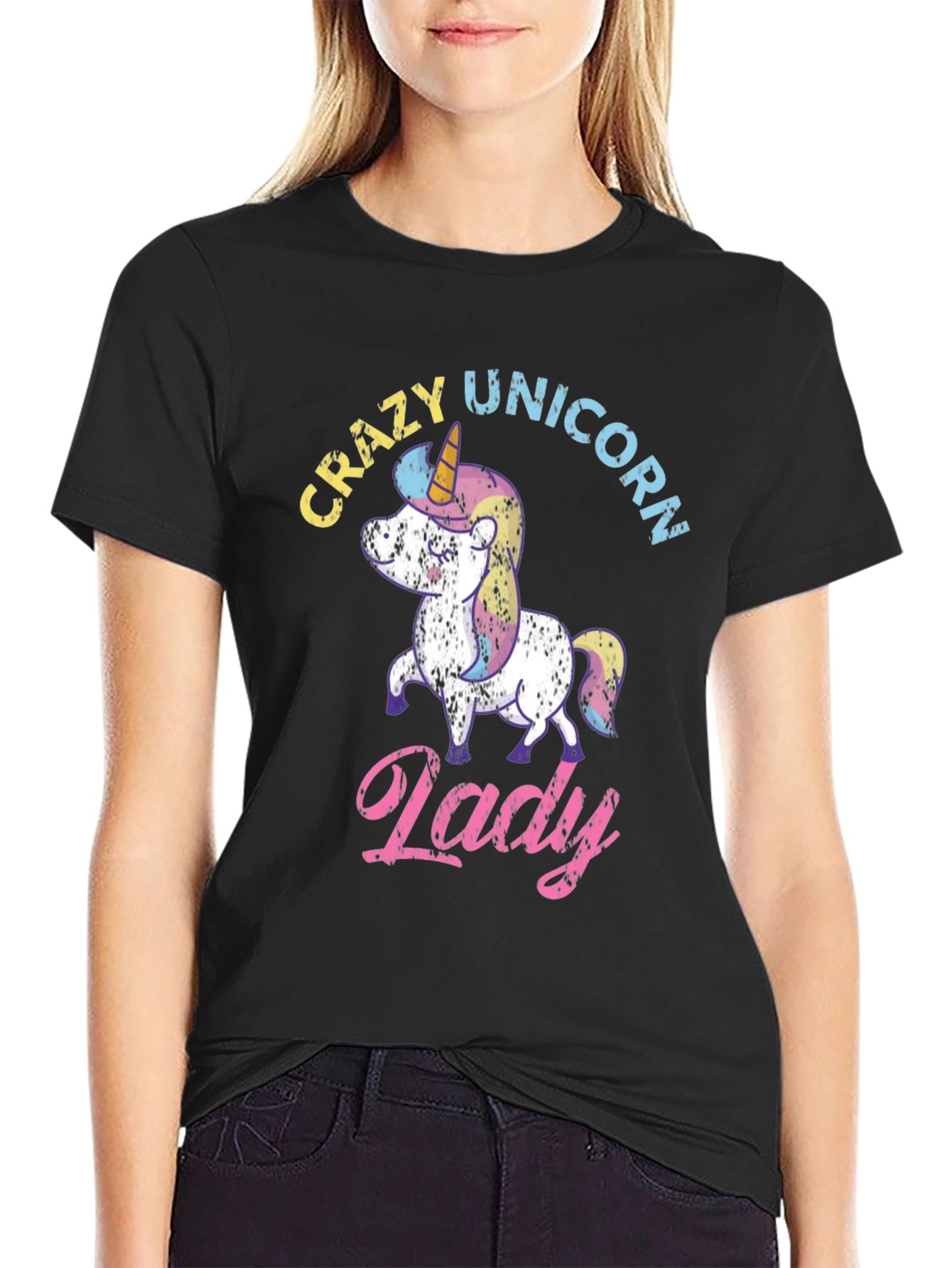 Crazy Unicorn Lady T-Shirt - Cute & Unique Design