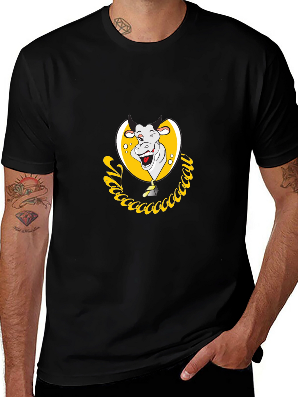 Funny Cow Graphic Tee - Unique Cartoon Design