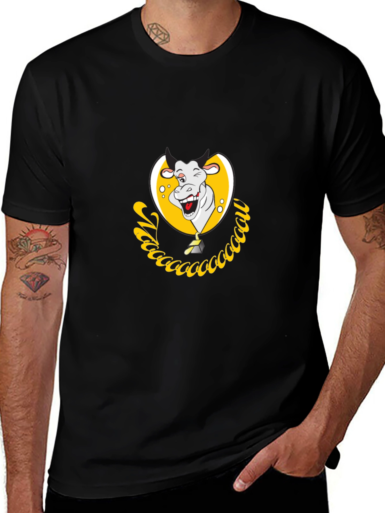 Funny Cow Graphic Tee - Unique Cartoon Design