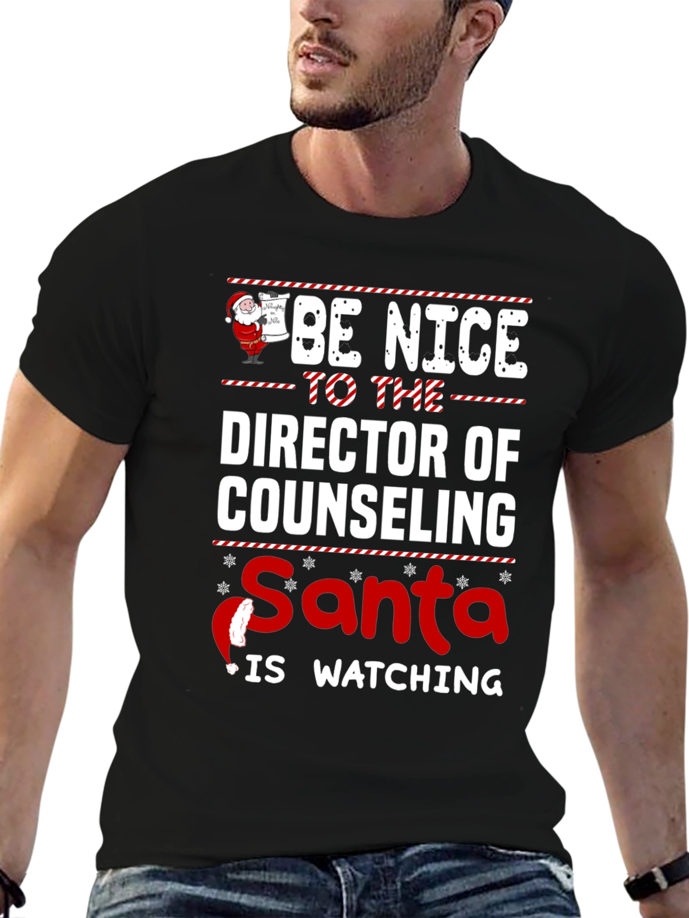 Be Nice to the Director of Counseling Santa is Watching T-Shirt