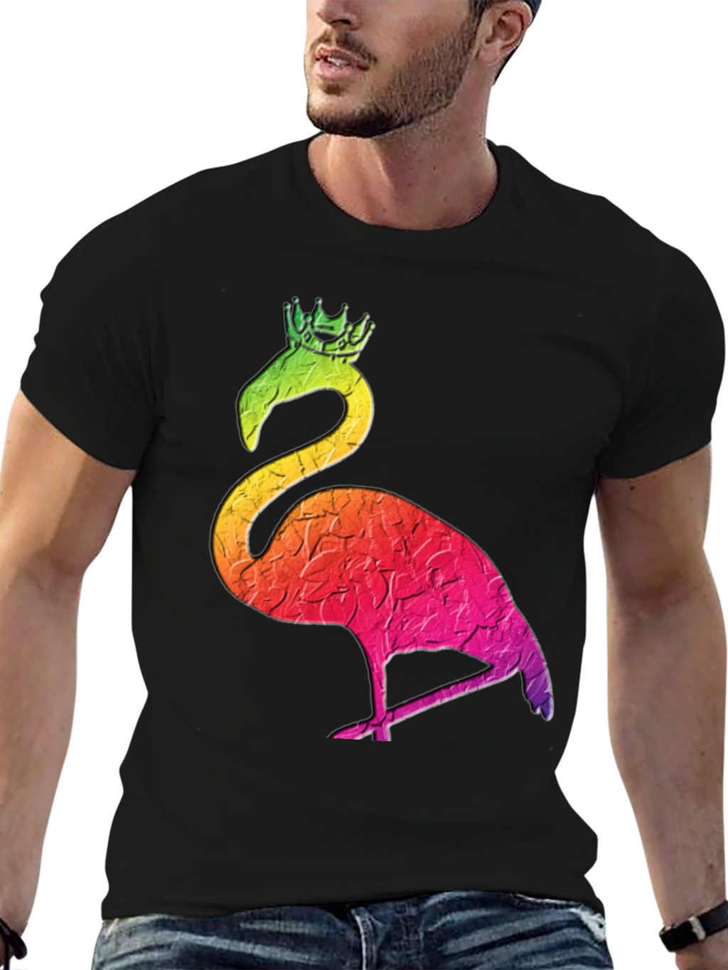 Rainbow Flamingo King Graphic Tee