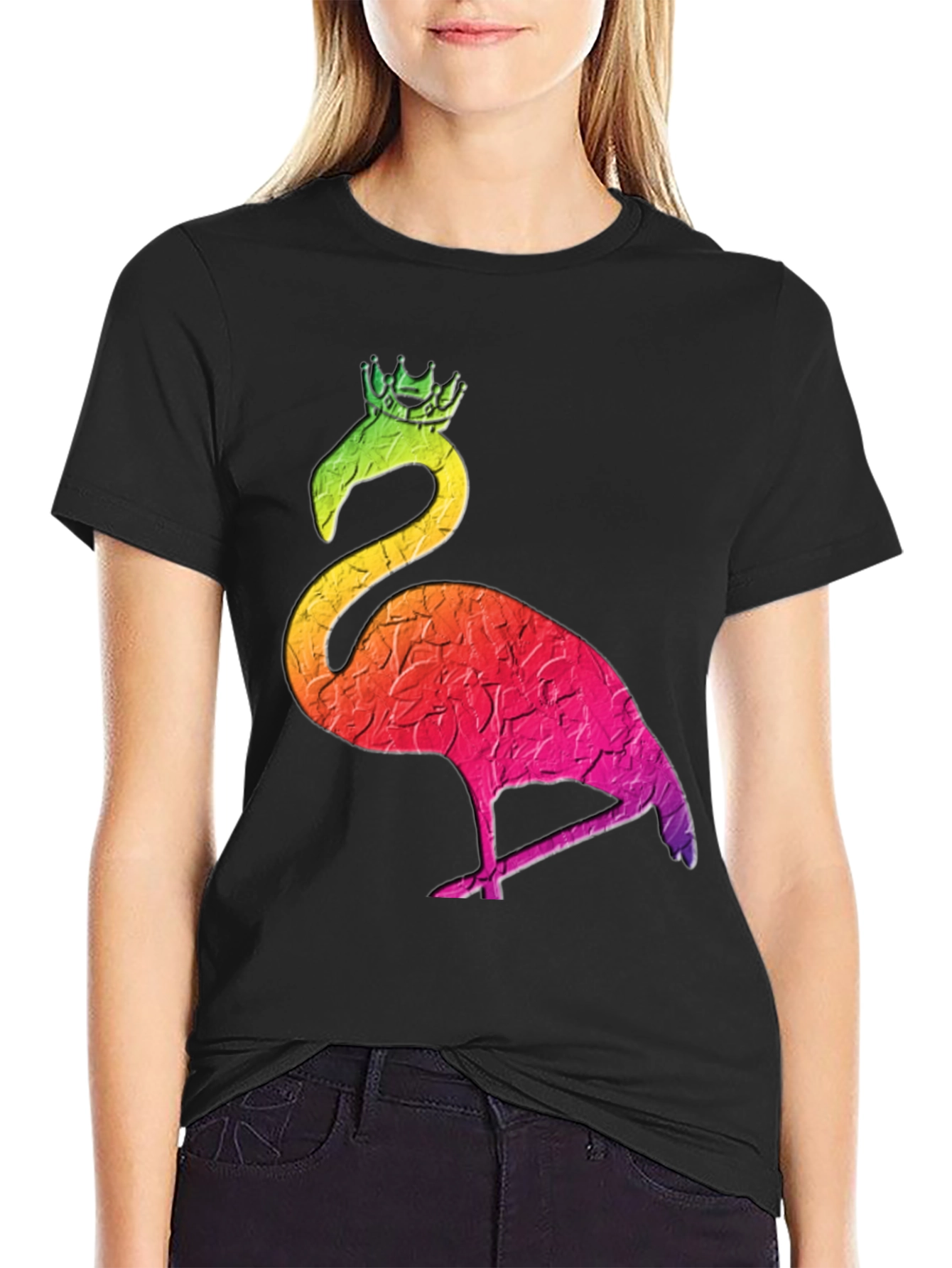 Rainbow Flamingo King Graphic Tee