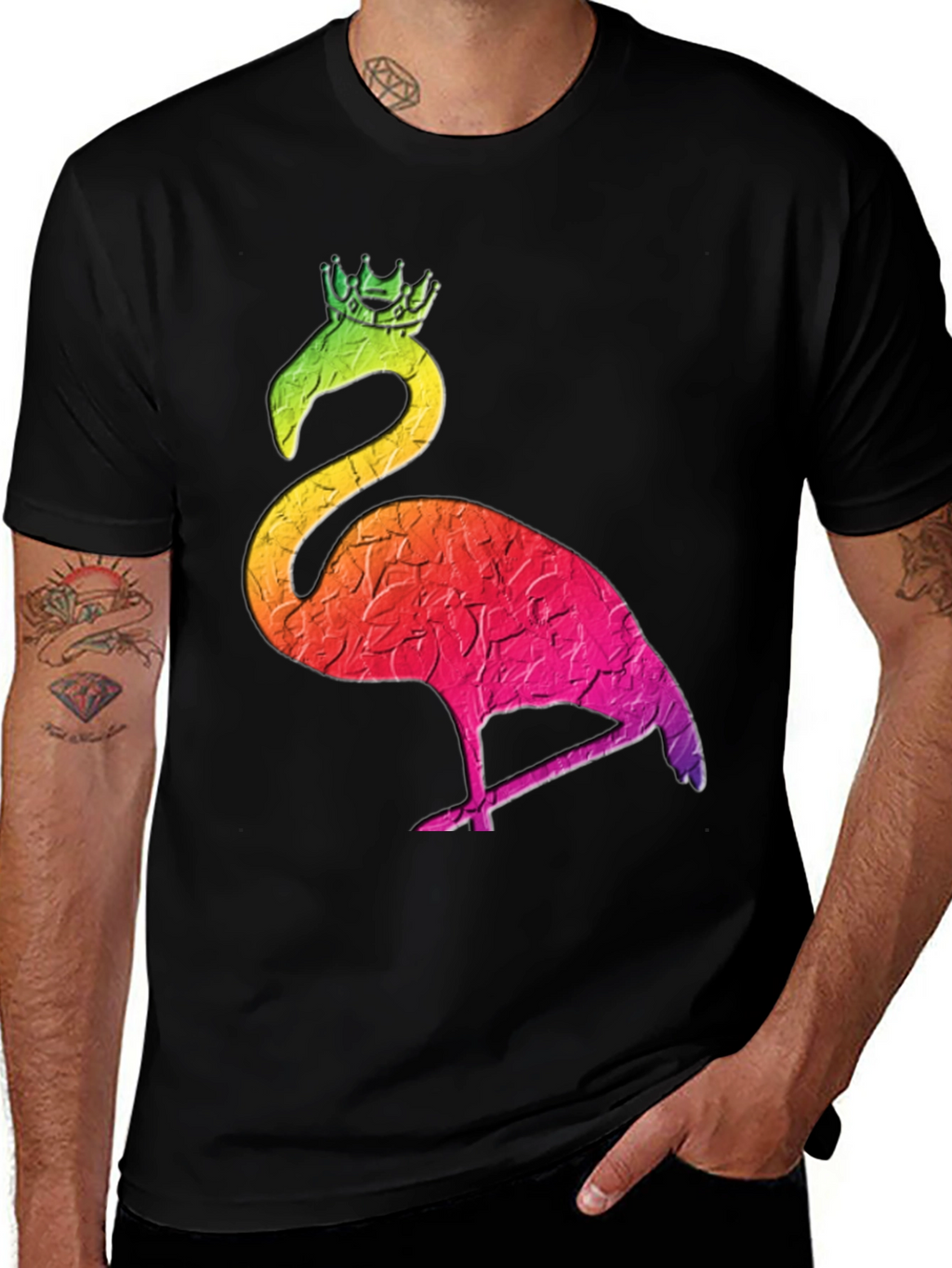 Rainbow Flamingo King Graphic Tee