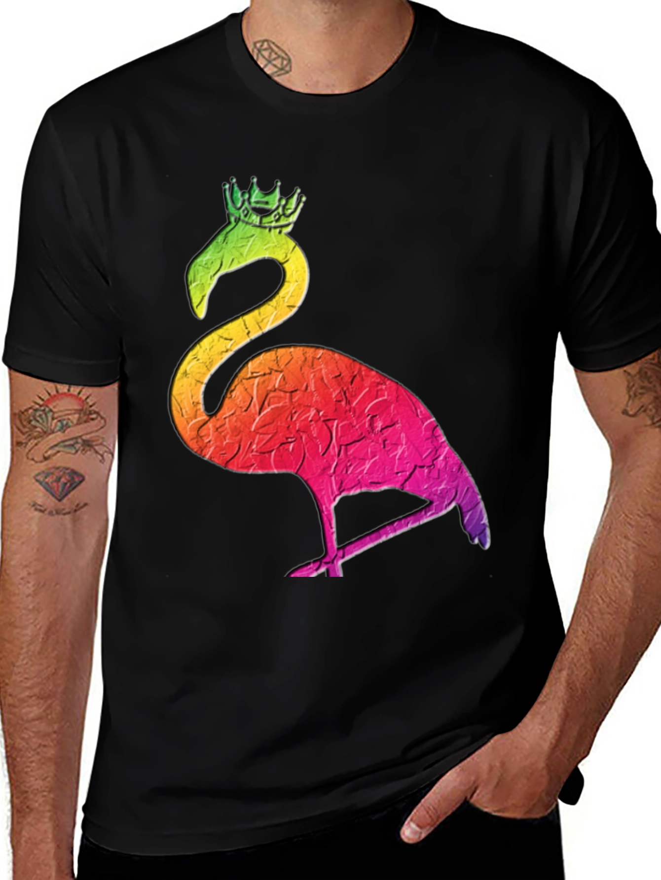 Rainbow Flamingo King Graphic Tee