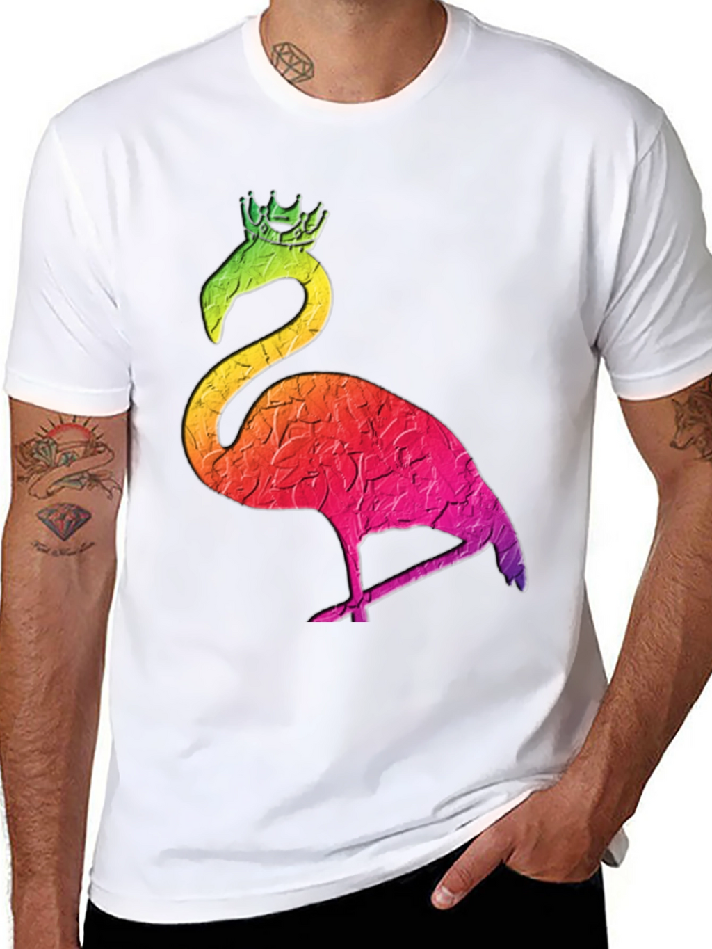 Rainbow Flamingo King Graphic Tee