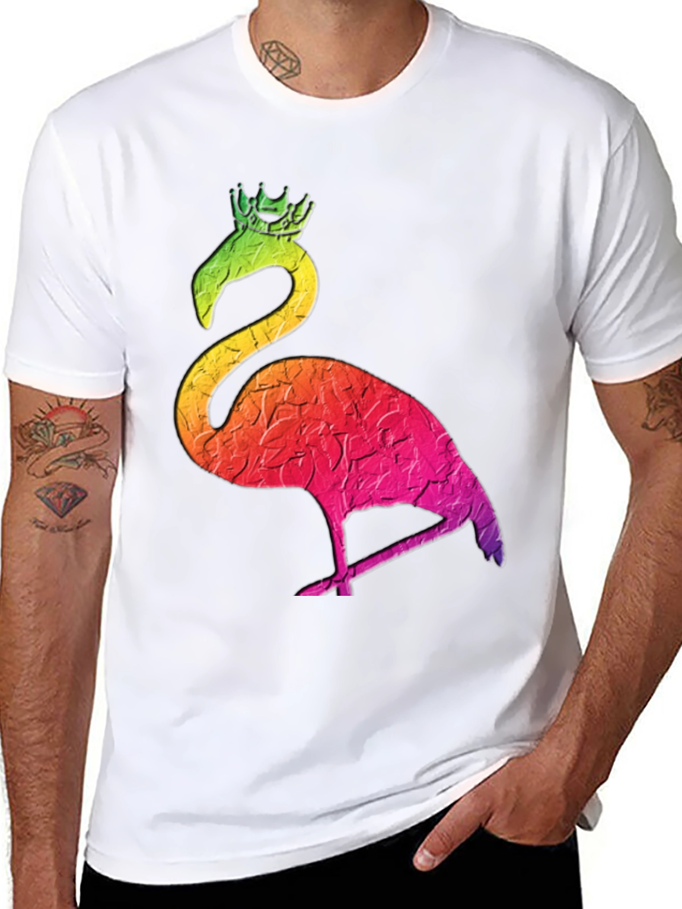 Rainbow Flamingo King Graphic Tee