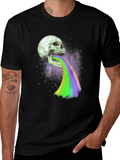 Skull Rainbow Vomit Graphic T-Shirt