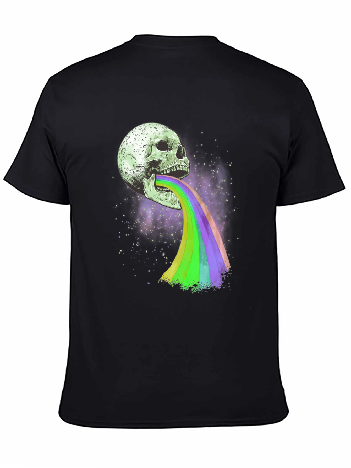 Skull Rainbow Vomit Graphic T-Shirt