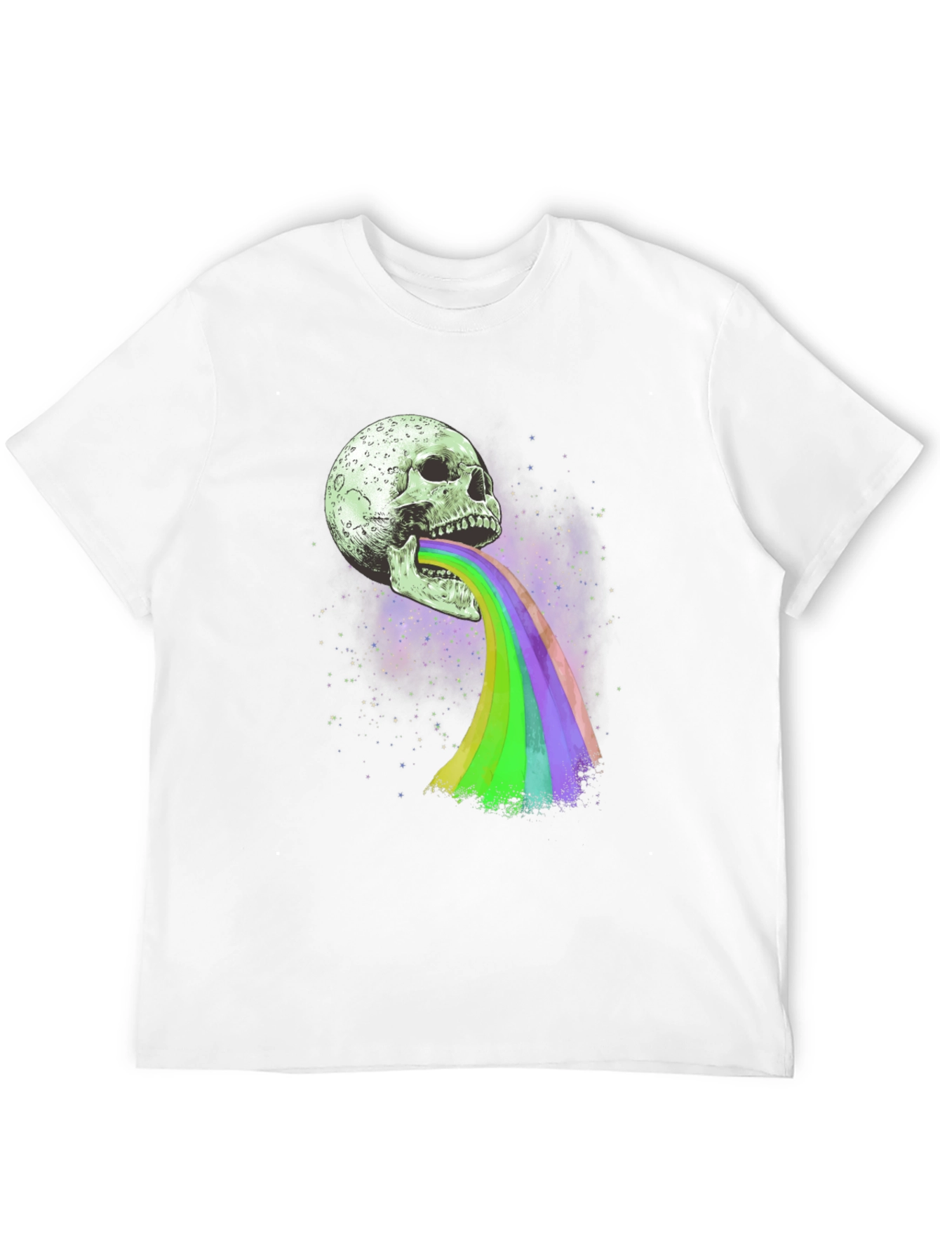 Skull Rainbow Vomit Graphic T-Shirt