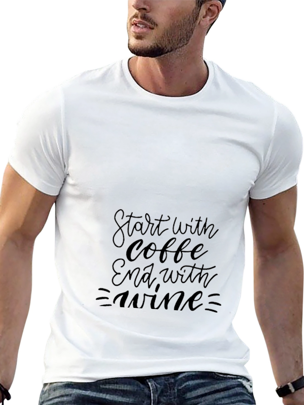 Coffee & Wine Black Graphic Tee