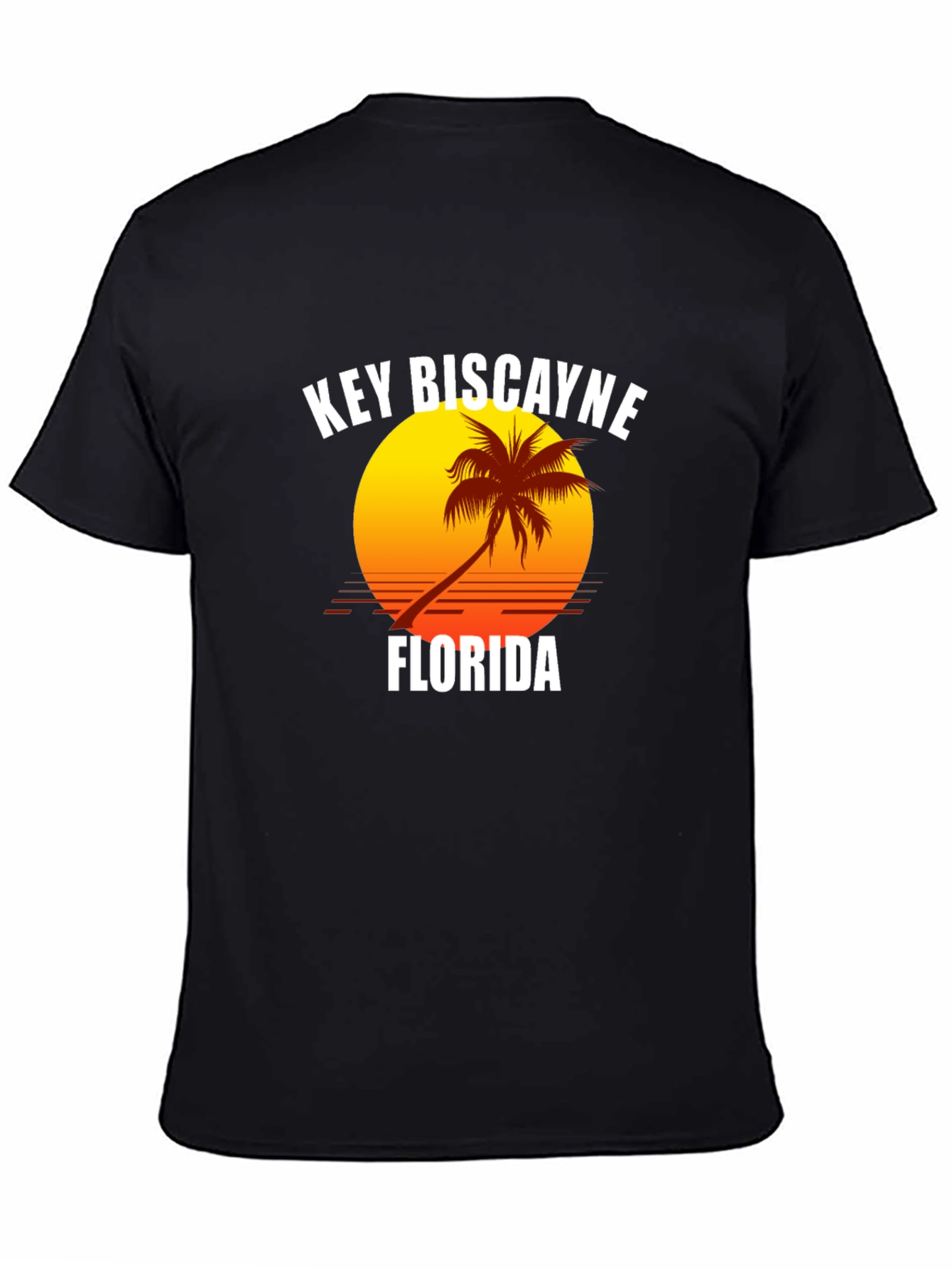 Key Biscayne Florida T-Shirt - Tropical Palm Tree Sunset