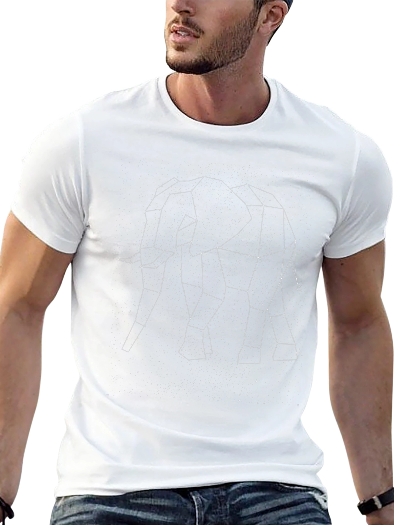 Geometric Elephant Constellation Graphic Tee